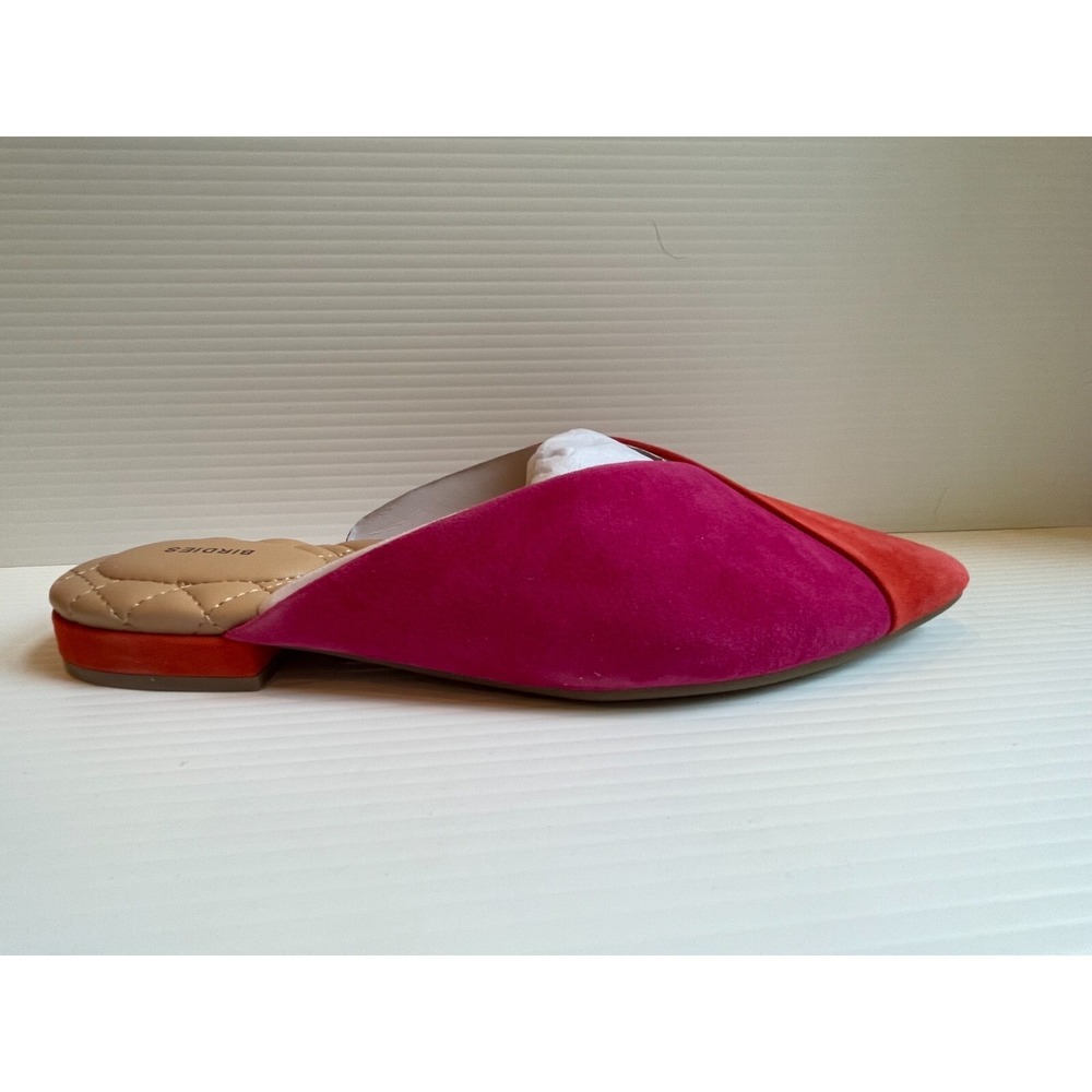 Birdies The Swan Slides Flats in Fruit Punch Leather Pointed Toe Mule 6 NIB